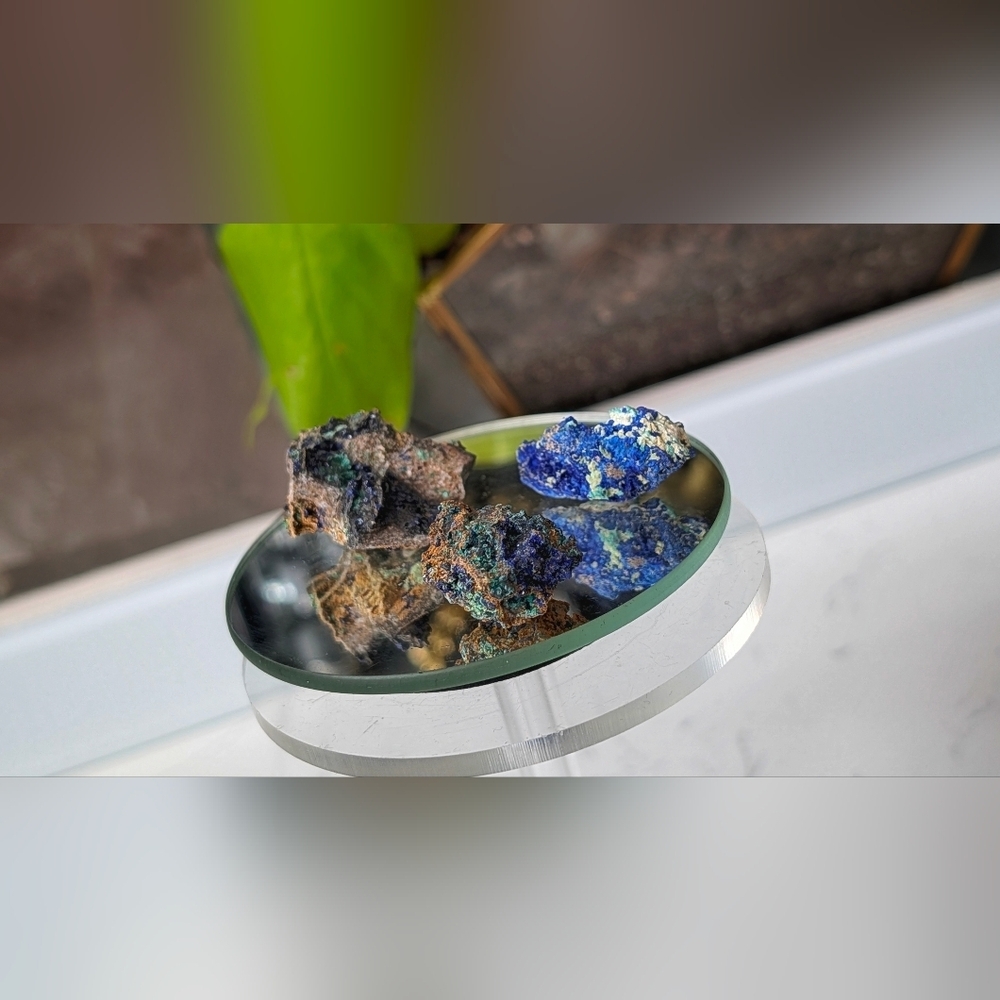 Azurite & Malachite Mineral Crystal Clusters 3pcs